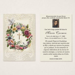 Religiösa Blommigt Crucifix Utandning Visitkort