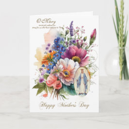 Religiösa Blommigt Mors dag Prayer Kort