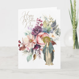 Religiösa Blommigt Mors dag Prayer Kort