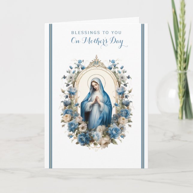 Religiösa Blommigt Prayer Card Mors dag Kort (Framsida)