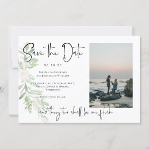 Religiösa  Blommigt Spara datumfotokort Datumet