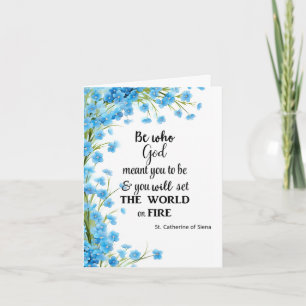 Religiösa Blommigt St. Catherine of Siena Quote Kort