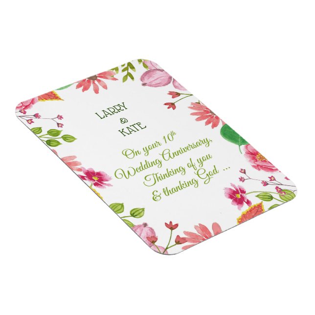 Religiösa blommor för 10-årsjubileum magnet (Högersidan)