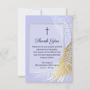 Religiösa Blue Handflatan Funeral Tackkort Card Tack Kort