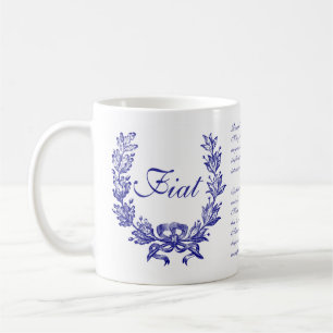 Religiösa Blue Memorare katolsk Prayer Fiat Kaffemugg