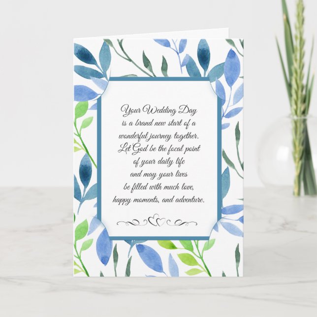 Religiösa Bröllop Blue Ram Kort (Framsida)