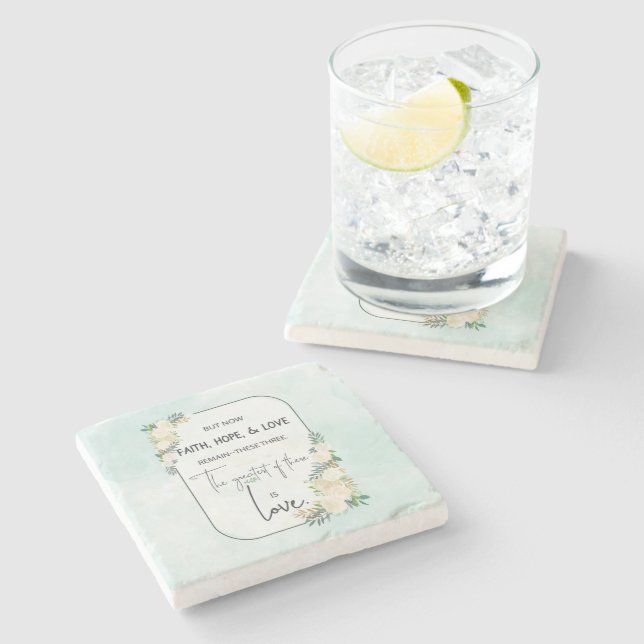 Religiösa Bröllop: Faith Hope Kärlek Stenunderlägg (Sidan)