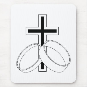Religiösa Bröllop Symbols Kor Bröllop Ringar Musmatta