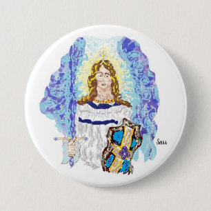 Religiösa Button: Archangel Micheal Knapp
