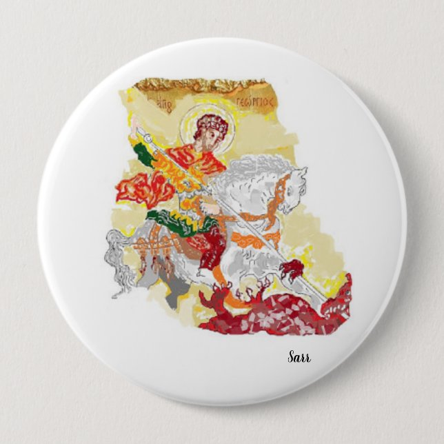 Religiösa Button: Saint George Knapp (Framsida)