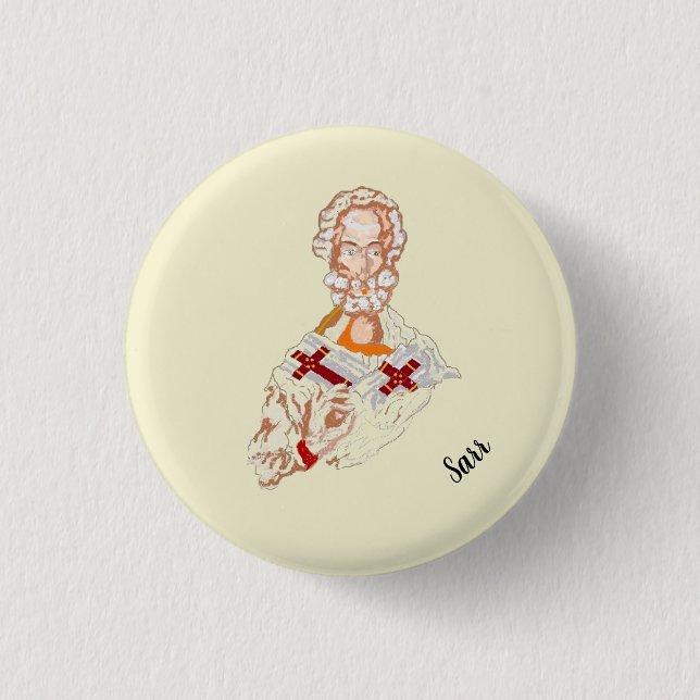 Religiösa Button: Saint Nicholas Knapp (Framsida)