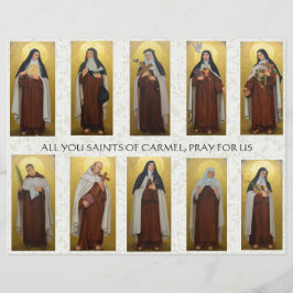 Religiösa Carmelite Nuns Priests Prayer katolik Reklamblad