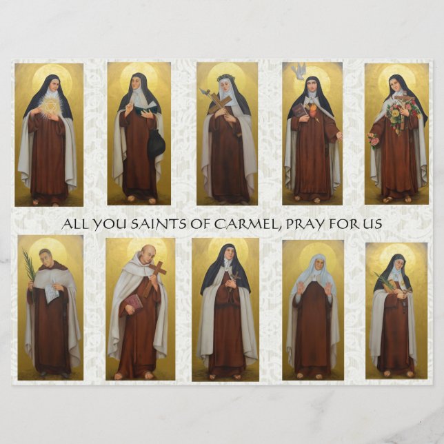 Religiösa Carmelite Nuns Priests Prayer katolik Reklamblad (Framsidan)