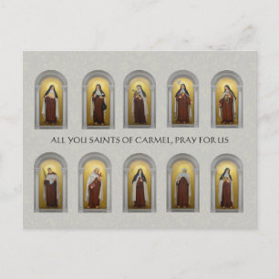 Religiösa Carmelite Saints Paintings Nun Priest Vykort