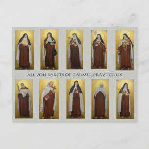 Religiösa Carmelite Saints Paintings Nun Priest Vykort