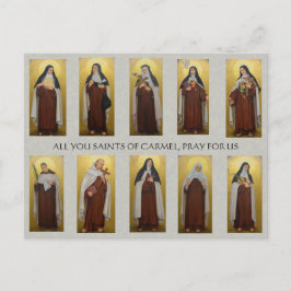Religiösa Carmelite Saints Paintings Nun Priest Vykort