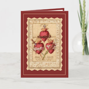 Religiösa Catholik Hearts of Jesus Mary Joseph Kort