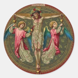 Religiösa Catholik Jesus Crucifixion Änglar Runt Klistermärke