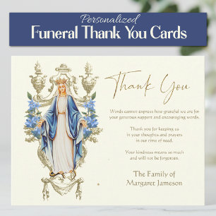 Religiösa Catholik Mary Funeral Memorial Service Tack Kort