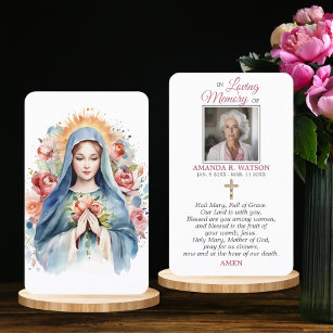 Religiösa Catholik Prayer Virgin Mary Kor Blommigt Visitkort