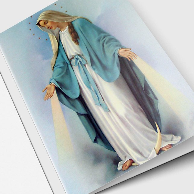 Religiösa Catholik Radiant Mary Sympathy Funeral Kort (Catholic religious sympathy card, Radiant Mary funeral thank you cards)