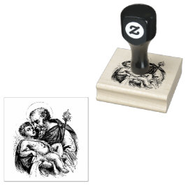Religiösa Catholik Saint Joseph och Child Jesus Ru Stämpel