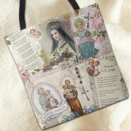 Religiösa Catholik St Joseph Therese Collage Tygkasse