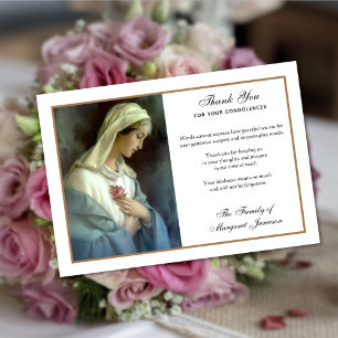 Religiösa Catholik Virgin Mary Condolence (tack) Tack Kort