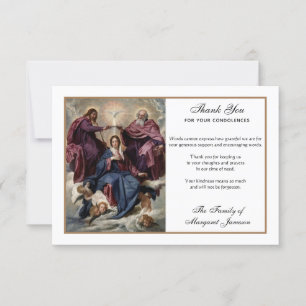 Religiösa Catholik Virgin Mary Jesus Condolence T Tack Kort