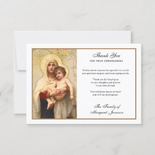 Religiösa Catholik Virgin Mary Jesus Condolence Tack Kort