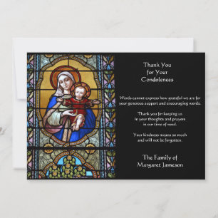Religiösa Catholik Virgin Mary Jesus Condolence Tack Kort