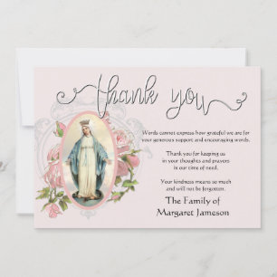 Religiösa Catholik Virgin MaryTack Condolence Tack Kort