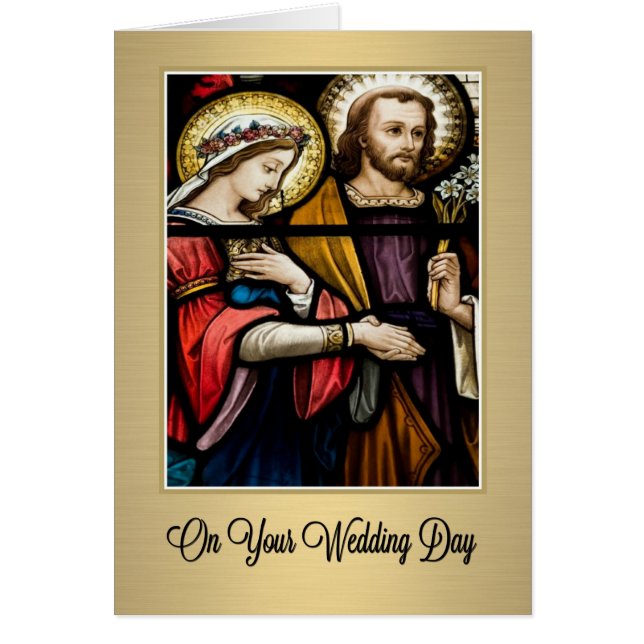 Religiösa Catholique Bröllop Scripture Verse Hälsningskort (Framsidan)