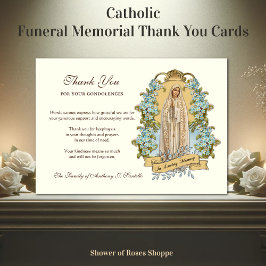 Religiösa Catholique Virgin Mary Blommigt Condolen Tack Kort