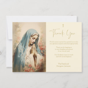 Religiösa Catholique Virgin Mary Condolence Tack Kort