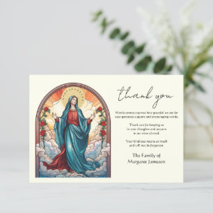 Religiösa Catholique Virgin Mary Condolence Tack Kort
