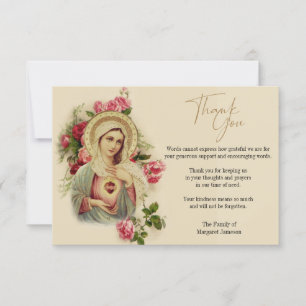 Religiösa Catholique Virgin Mary Condolence Tack Kort