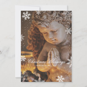 Religiösa Christian Angel Snöflingor jul Julkort