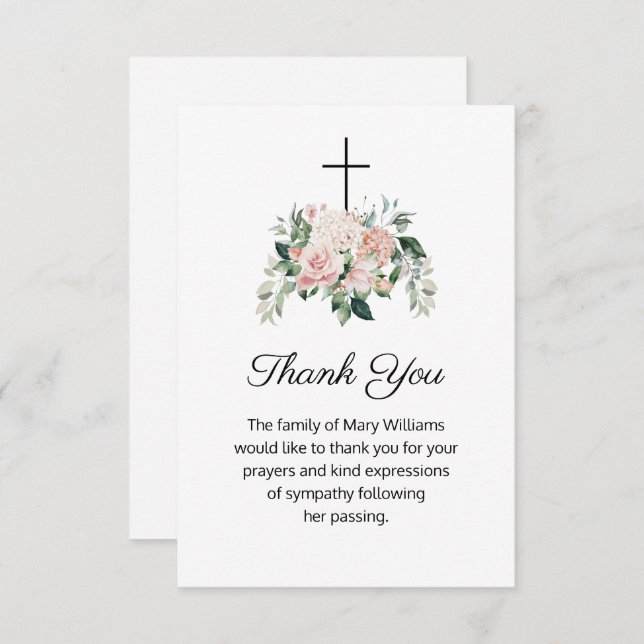 Religiösa Christian Blommigt Funeral Tack (Fram/baksida)