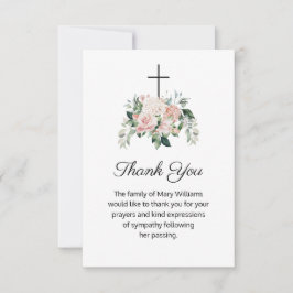 Religiösa Christian Blommigt Funeral Tack Kort