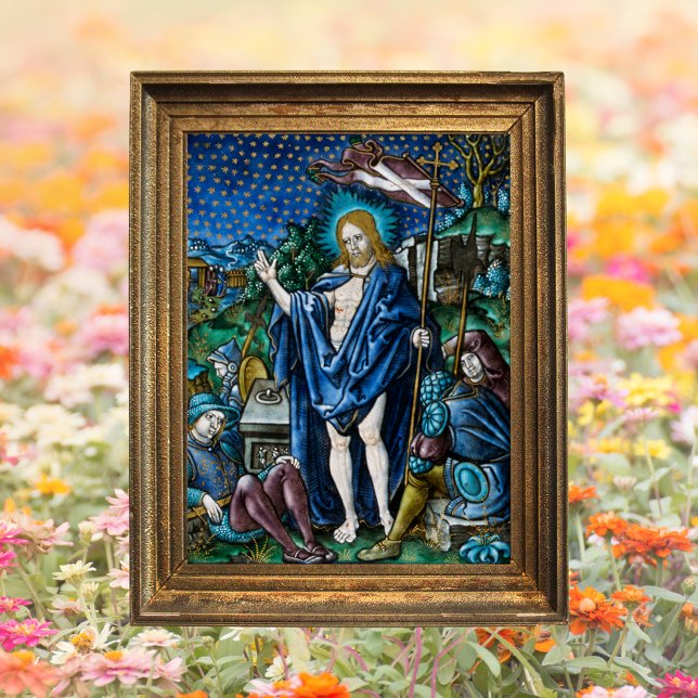 Religiösa Christian Catholique Påsk Resurrection Poster (Religious Christian Catholic Easter Resurrectionof Jesus Christ is Risen Pierre Reymond Poster)