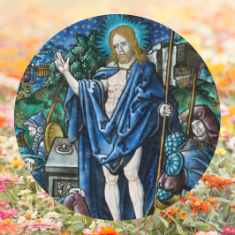 Religiösa Christian Catholique Påsk Resurrection Runt Klistermärke
