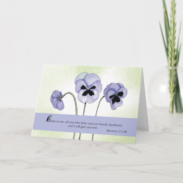 Religiösa Christian Encouragement Scripture Lila Kort (Framsida)