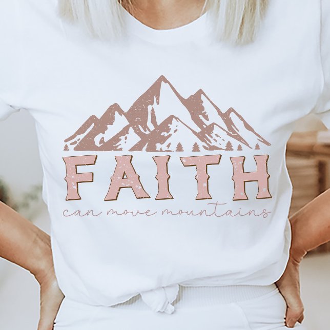 Religiösa Christian Faith kan flytta bergscitat T Shirt (Religious Quote Shirt)