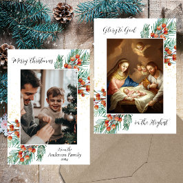 Religiösa Christian Family Photo God jul Julkort