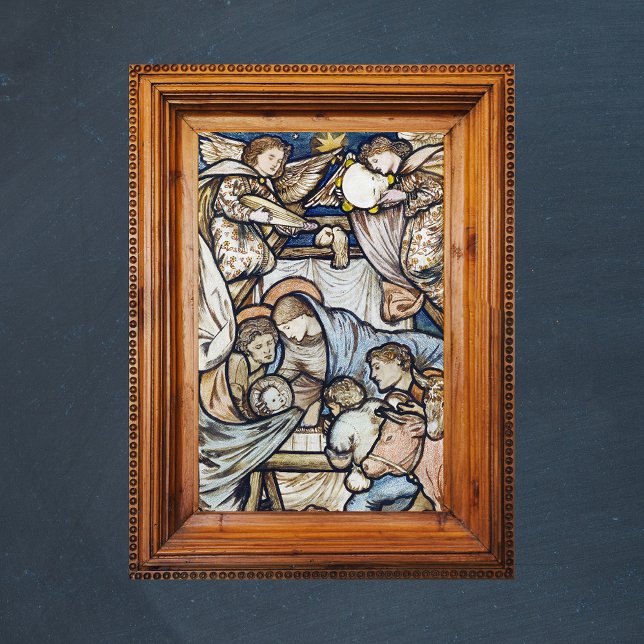 Religiösa Christian jul Ntivity Burne-Jones Poster (Religious Christian Catholic Christmas Nativity Scene by Burne-Jones Poster Zoom)