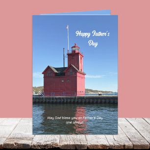 Religiösa Christian Lighthouse Fars dag Card Kort