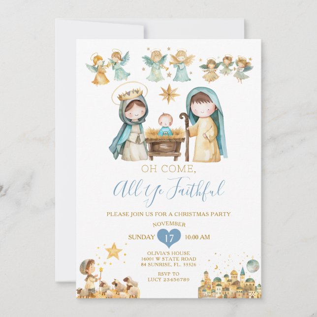 Religiösa Christian Ntivity jul House Party Inbjudningar (Framsida)