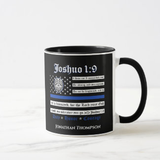 Religiösa Christian Police Mugg Joshua 1:9