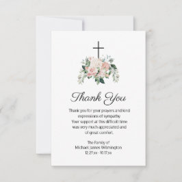 Religiösa Christian Rosa Blommigt Funeral Tack